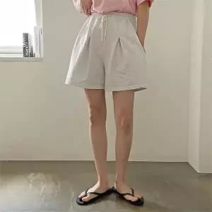 빅사이즈 207 심플핀턱코튼반바지 DGOK158