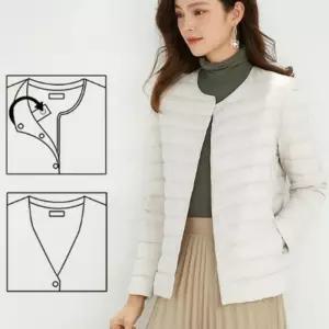 [라일리여성의류] Rly 여성 라운드넥 경량패딩 오리털 덕다운 이너 패딩