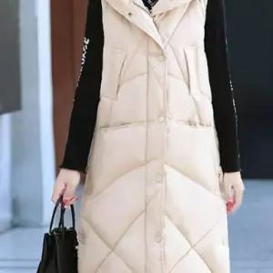 [라일리여성의류] Rly 격자 여자 겨울조끼 여자패딩 여자롱