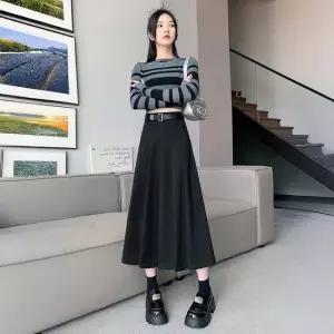 SD-260151 치마 웬더스 모직 플리츠 롱스커트 주름