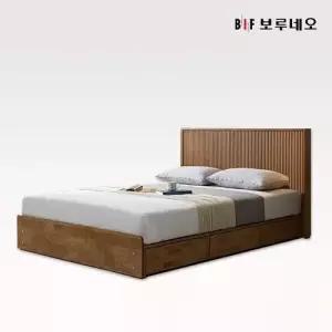 [보루네오하우스]앳홈 몽베르 템바보드 서랍수납 침대 프레임 Q (패널,매트 미포함)