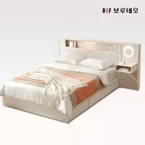 [보루네오하우스]앳홈 크레마 템바보드 서랍수납 침대+독립매트리스 Q (패널미포함)
