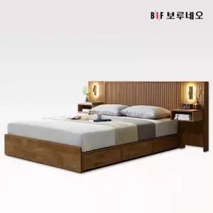 [보루네오하우스]앳홈 몽베르 템바보드 서랍수납 침대+독립매트리스 K (패널미포함)