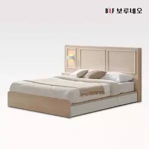[보루네오하우스]앳홈 브람스 호텔형 서랍수납 침대+독립매트리스 Q (패널 미포함)