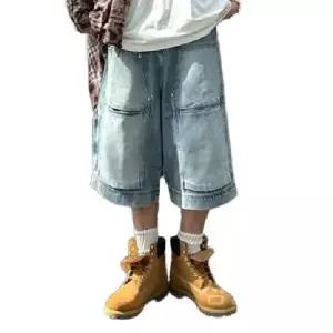 남성배기청바지 포켓 배기 루즈핏 남성용 스트리트웨어 데님 스트레이트 워싱