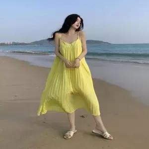 [오노마] ONM 원피스 메이비굿 플리츠 롱원피스 끈나시 (S11881603)