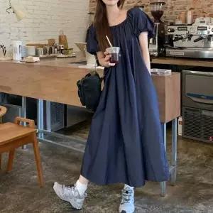 [오노마] ONM G126588_루즈핏 퍼프소매 해지청원피스 (S14214527)