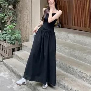 [오노마] ONM 스모크밴딩 A라인 끈나시 롱원피스 여름 여행 원피스 (S16079076)