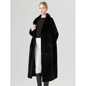 [하프클럽/탱커스]와이드 퍼프 슬리브 페이크 밍크 퍼코트 (TW4CT007L0)