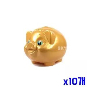 동전저금통 15x17x12cm 황금색 돼지저금통 x10개 저금 (WFGU4P6)