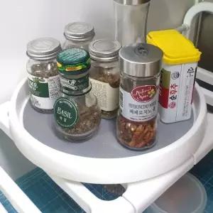 다용도 양념통선반 정리대 화이트 회전 원형 트레이 (WFGTE1D)