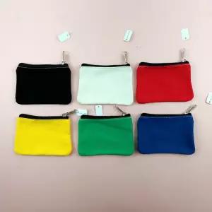 캔버스 미니 무지 파우치 동전 지갑 지퍼 컬러 립밤 수정 메이크업 소형
