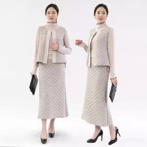 [모슬린]엄마옷 누빔 조끼치마 세트 516FGH019 마담중년여성빅사이즈50대60대