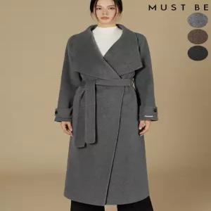 [머스트비]여성 핸드메이드 하이넥 숄카라 울 롱코트