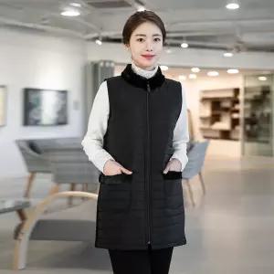 [모슬린]엄마옷 퍼배색 패딩조끼 516FGH270 마담중년여성빅사이즈50대60대