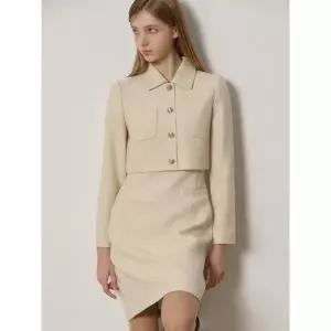 [하프클럽/]플란넬 포멀 버튼 포인트 원피스 (택가격368000원)