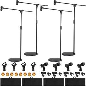 [미국배송] 릴렉스윅스 4세트 마이크 스탠드 베이스 무게 조절이 가능한 붐 암 플로어 최대 높이 82인치