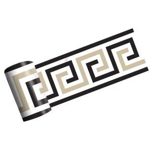 루산디 벽지 테두리 3D 그리스 패턴 벽 PVC 셀프 접착 방수 스티커 침실 욕실 주방 타일 장식 78.74