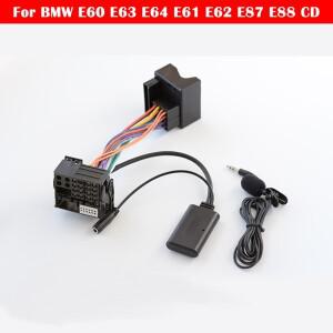 Bluetooth 5.0 오디오 AUX 케이블 빅 플러그 어댑터 BMW 호환 E60 E63 E64 E61 E62 E87 E88 CD 용 12 핀 핸