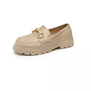 골드체인 장식 봄 여름 가을 베이직 여성 통굽로퍼 (WFKA0NH)