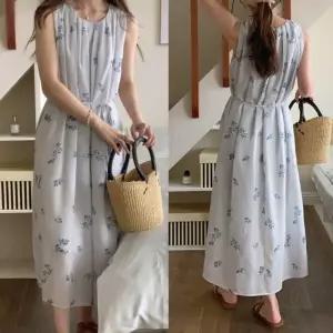 데이트룩 플라워 하객룩 롱 꽃무늬 데일리룩 데일리 여성복 민소매 끈