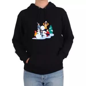 [하프클럽/]후드티 겨울 눈사람 가족놀이 눈을 굴려 당근코 모자그림 다양