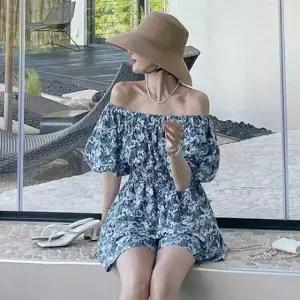 슈트 바캉스룩 쉬폰 여성점프슈트 캐주얼룩 점프 (WFKB55L)