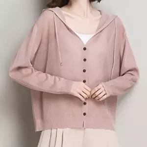 니트 후드 간절기 시스루 여유핏 데일리룩 (KYR-WFFT91Z)