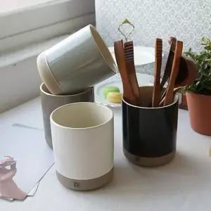 은은한 CN57EI32 유광 물빠짐 스타일 도자기 수저통 추천 조리