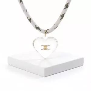 [셀린느]25FW COEUR TRIOMPHE NECKLACE IN SILK, RESIN AND BRASS WITH GOLD FINISH 461OJ6PRI 15IA 쾨르