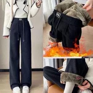 여성용 융기모 팬츠 밴딩 일자핏 겨울 바지 트레이닝 데일리qrs405