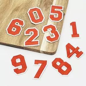 자수숫자와펜 의류 패치 숫자 빨강 WFIFH3W