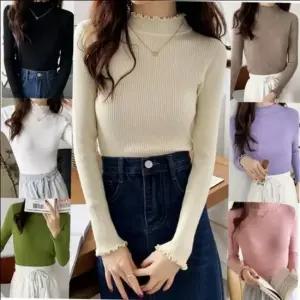 시즌 튤립오노마 넥라인 하이넥 티 데일리룩