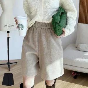여성 모직 하이 웨스트 반바지 루 데일리 클래식 겨울 웨스트루nop514