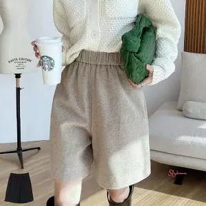 여성 웨스트 루 겨울 하이 모직 클래식 데일리 반바지 웨스트루qrs559