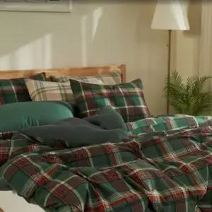 체크침구 포근한 빈티지체크침구 이불패드세트 Q  그린  포근한침구