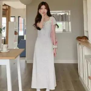 반팔원피스 레이스 슬릿원피스 A라인원피스 슬림 WFLMTWJ