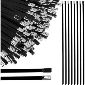 Pelopy 500 Pcs 검은 304 스틸 11.8 금속 인치 에폭 우편