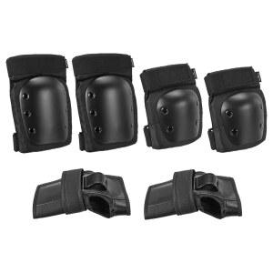 파티킬 XL 사이즈 성인/청소년 무릎 패드 팔꿈치 손목 보호대, 롤러 사이클링 스케이트보드 BMX 자전거 인라인 스케이트 스쿠터 라이딩을 위한 3 in 1 보호 장비 세트, 블랙