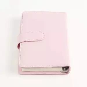 가죽 커버 플래너 핑크 A6 포켓 스케줄러 간호일지