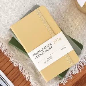 2026 날짜형 수첩형 월간 프리즘 레더 A6 포켓 다이어리