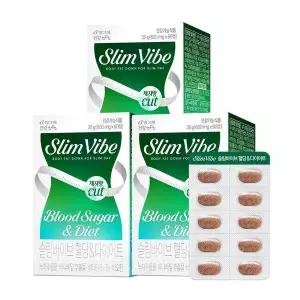 [빙그레] 슬림바이브 혈당 다이어트 체지방감소 녹차카테킨 60정 3개