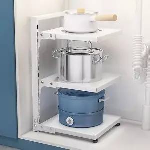 냄비 선반 정리대 앙비랙 높이조절 냄비정리대 주방선반