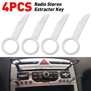 오디오 사운드 리무버 키 CD DVD 자동 라디오 스테레오 설치 제거 도구  스코다  아우디  포드용  4 개
