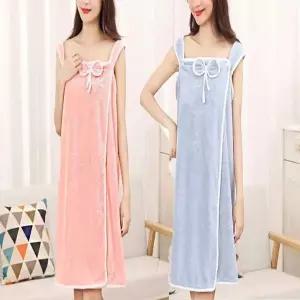 [셀러에이드]여자 원피스 랩 원피스처럼 샤워가운 입는 극세사