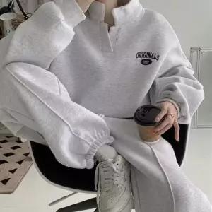 트레이닝 상하세트 투피스 트레이닝복 루즈핏 오버핏 카라 여성의류 밴딩