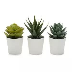인조 다육식물 화분 6cm 3개 미니 인테리어 소품 장식용 식물