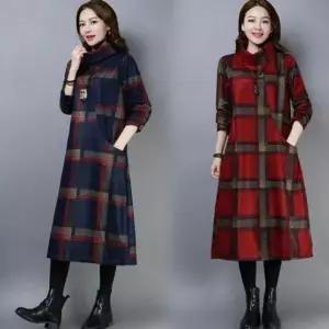 [하프클럽/셀러허브_여성트랜드패션]원피스 2176 CESS 기모 기모 원피스 체크