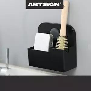 고품질 B포인트 욕실용품 주방용품 2칸 수납함 검정 욕실수납 수건걸이 주방걸이 소품수납함 WFHU4Q7