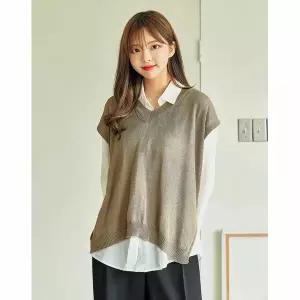 [하프클럽/반에이크]모튼 브이넥 베스트_OB14VTME04Z